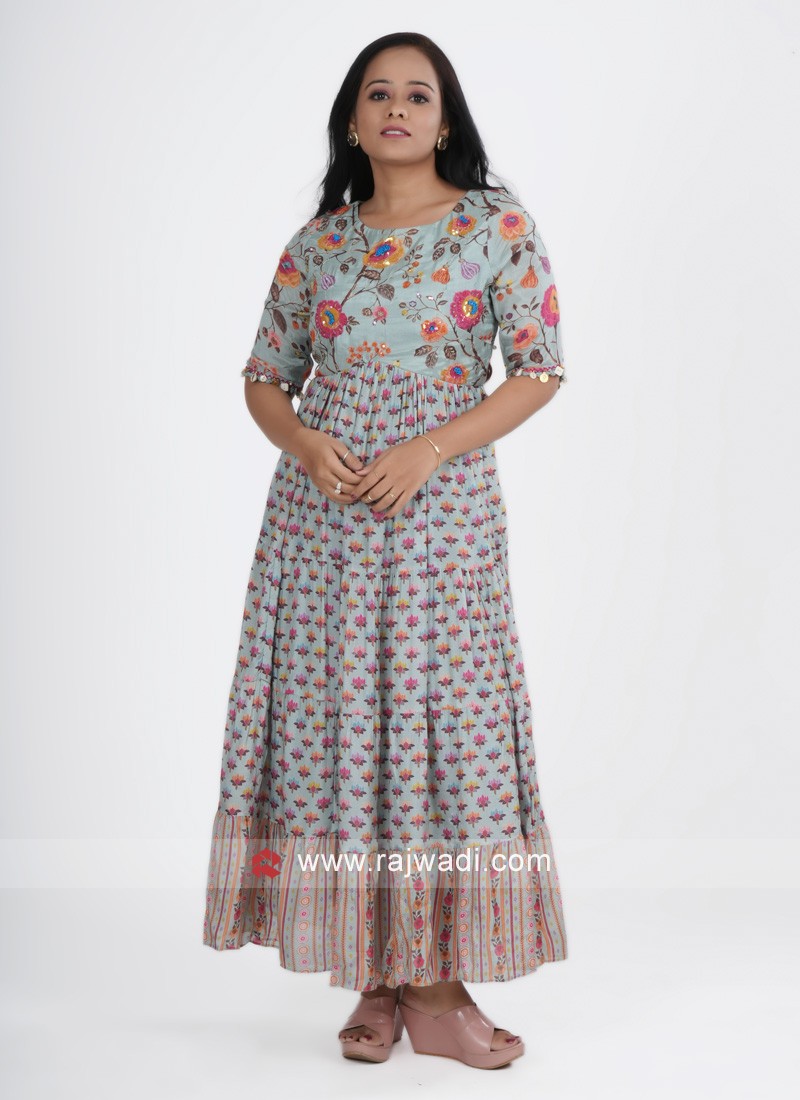 Buy Women A Line Ready to Wear Kurti Pant With Dupatta Set Salwar Online in  India - Etsy
